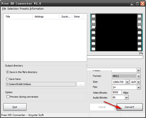 Free HD Converter(MTS格式轉換器)