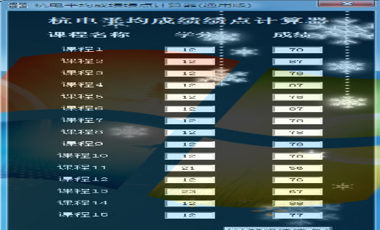 杭電績點計算器